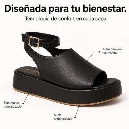 Sandalia Plataforma Cuero Maduh - Diseñada para caminar durante horas sin molestias